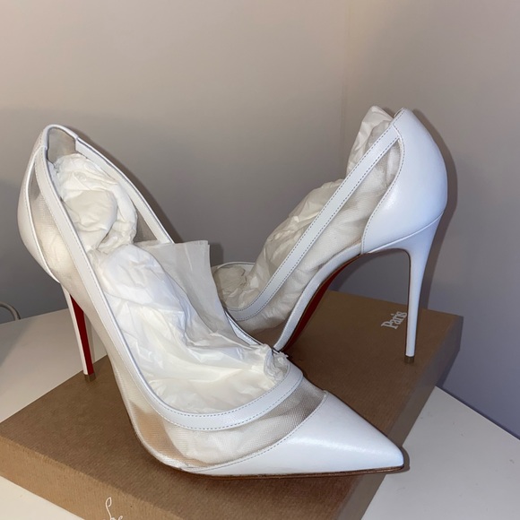 Christian Louboutin | Shoes | Brand New Christian Louboutin White Mesh Heels  | Poshmark